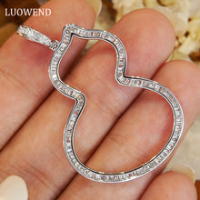 Load image into Gallery viewer, LUOWEND 18K White Gold Real Natural Diamond Necklace for Women