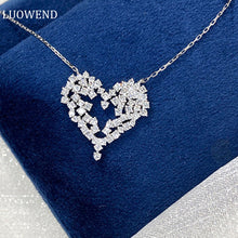 Load image into Gallery viewer, LUOWEND 18K White Gold Real Natural Diamond Pendant Necklace for Women