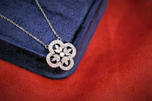 Load image into Gallery viewer, LUOWEND 18K White Gold Real Natural Diamond Necklace for Women