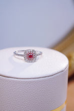 Load image into Gallery viewer, LUOWEND 18K White Gold Natural Pink Diamond Ring for Women