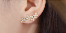 Load image into Gallery viewer, LUOWEND 18K White or Yellow or Rose Gold Natural Diamond Earrings for Women