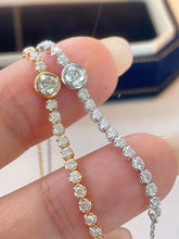 Load image into Gallery viewer, LUOWEND 18K White/Yellow Gold Real Natural Diamond Bracelet for Women