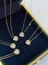 Load image into Gallery viewer, LUOWEND 18K Yellow Gold Natural Diamond Necklace for Women