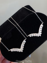Load image into Gallery viewer, LUOWEND 18K White Gold Natural Diamond Necklace for Women