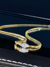 Load image into Gallery viewer, LUOWEND 18K Yellow Gold Real Natural Diamond Necklace for Women