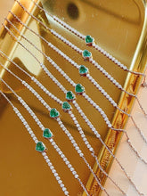 Load image into Gallery viewer, LUOWEND 18K White Gold Fine Jewelry Natural Emerald Bracelet for Women