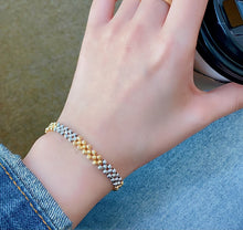 Load image into Gallery viewer, LUOWEND 18K White+Yellow Gold Braceket for Women
