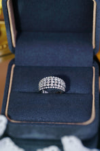 Load image into Gallery viewer, LUOWEND 18K White Gold Real Natural Diamond Ring for Women