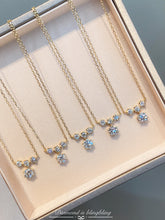 Load image into Gallery viewer, LUOWEND 18K Yellow Gold Natural Diamond Necklace for Women