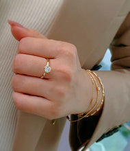 Load image into Gallery viewer, LUOWEND 18K Yellow Gold Fine Jewelry Real Natural Diamond Ring for Women
