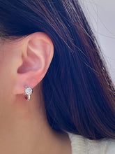 Load image into Gallery viewer, LUOWEND 18K White/Yellow Gold Fine Jewelry Real Natural Diamond Earrings for Women