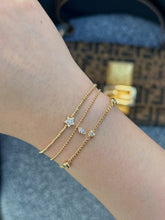 Load image into Gallery viewer, LUOWEND 18K Yellow Gold Fine Jewelry Real Natural Diamond Bracelet for Women