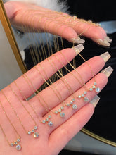 Load image into Gallery viewer, LUOWEND 18K Yellow Gold Natural Diamond Necklace for Women