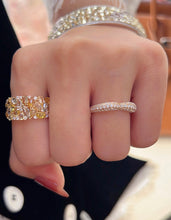 Load image into Gallery viewer, LUOWEND 18K White/Yellow Gold Fine Jewelry Real Natural Diamond Ring for Women