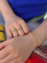 Load image into Gallery viewer, LUOWEND 18K Yellow Gold Fine Jewelry Real Natural Diamond Bracelet for Women