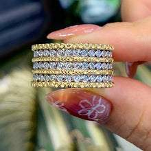 Load image into Gallery viewer, LUOWEND 18K White and Yellow Gold Real Natural Diamond Ring for Women