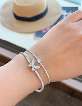 Load image into Gallery viewer, LUOWEND 18K White/Yellow Gold Real Natural Diamond Bracelet for Women