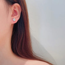 Load image into Gallery viewer, LUOWEND 18K White Gold Real Natural Diamond Stud Earrings for Women