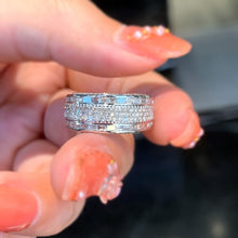 Load image into Gallery viewer, LUOWEND 18K White Gold Real Natural Diamond Ring for Women