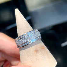 Load image into Gallery viewer, LUOWEND 18K White Gold Real Natural Diamond Ring for Women