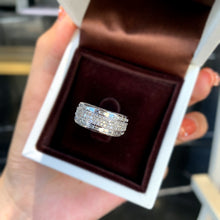 Load image into Gallery viewer, LUOWEND 18K White Gold Real Natural Diamond Ring for Women