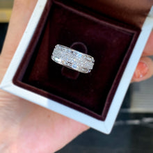 Load image into Gallery viewer, LUOWEND 18K White Gold Real Natural Diamond Ring for Women