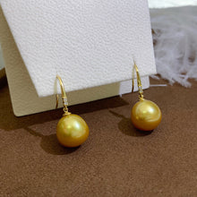 Load image into Gallery viewer, LUOWEND 18K Yellow Gold Real Natural Gold Pearl Earrings for Women