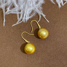 Load image into Gallery viewer, LUOWEND 18K Yellow Gold Real Natural Gold Pearl Earrings for Women