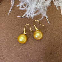 Load image into Gallery viewer, LUOWEND 18K Yellow Gold Real Natural Gold Pearl Earrings for Women