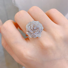 Load image into Gallery viewer, LUOWEND 18K White Gold Real Natural Diamond Ring for Women