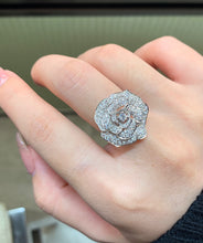 Load image into Gallery viewer, LUOWEND 18K White Gold Real Natural Diamond Ring for Women