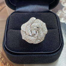 Load image into Gallery viewer, LUOWEND 18K White Gold Real Natural Diamond Ring for Women