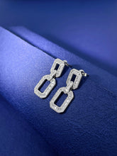 Load image into Gallery viewer, LUOWEND 18K White Gold Real Natural Diamond Drop Earrings for Women