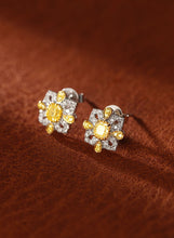 Load image into Gallery viewer, LUOWEND 18K White Gold Real Natural Diamond Earrings for Women