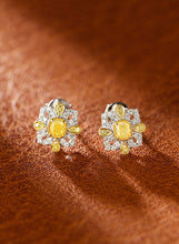Load image into Gallery viewer, LUOWEND 18K White Gold Real Natural Diamond Earrings for Women