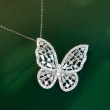 Load image into Gallery viewer, LUOWEND 18K White Gold Real Natural Diamond Pendant Necklace for Women