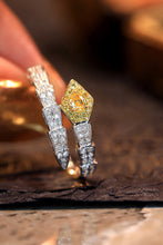 Load image into Gallery viewer, LUOWEND 18K White Gold Real Natural Yellow Diamond Ring for Women