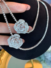 Load image into Gallery viewer, LUOWEND 18K White Gold Real Natural Diamond Necklace for Women