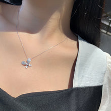 Load image into Gallery viewer, LUOWEND 18K White Gold Natural Diamond Necklace for Women