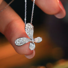 Load image into Gallery viewer, LUOWEND 18K White Gold Natural Diamond Necklace for Women
