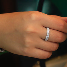 Load image into Gallery viewer, LUOWEND 18K White Gold Natural Diamond Ring for Women