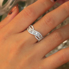 Load image into Gallery viewer, LUOWEND 18K White Gold Natural Diamond Ring for Women