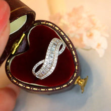 Load image into Gallery viewer, LUOWEND 18K White Gold Natural Diamond Ring for Women