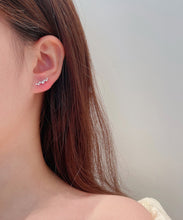 Load image into Gallery viewer, LUOWEND 18K White or Rose Gold Real Natural Diamond Stud Earrings for Women
