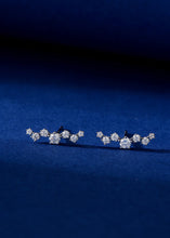 Load image into Gallery viewer, LUOWEND 18K White or Rose Gold Real Natural Diamond Stud Earrings for Women