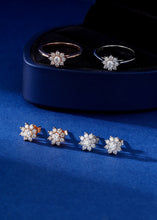 Load image into Gallery viewer, LUOWEND 18K White Gold Real Natural Diamond Stud Earrings for Women