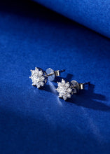 Load image into Gallery viewer, LUOWEND 18K White Gold Real Natural Diamond Stud Earrings for Women