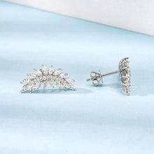 Load image into Gallery viewer, LUOWEND 18K White Gold Real Natural Diamond Stud Earrings for Women