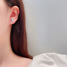 Load image into Gallery viewer, LUOWEND 18K White Gold Real Natural Diamond Stud Earrings for Women