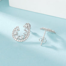 Load image into Gallery viewer, LUOWEND 18K White Gold Real Natural Diamond Stud Earrings for Women